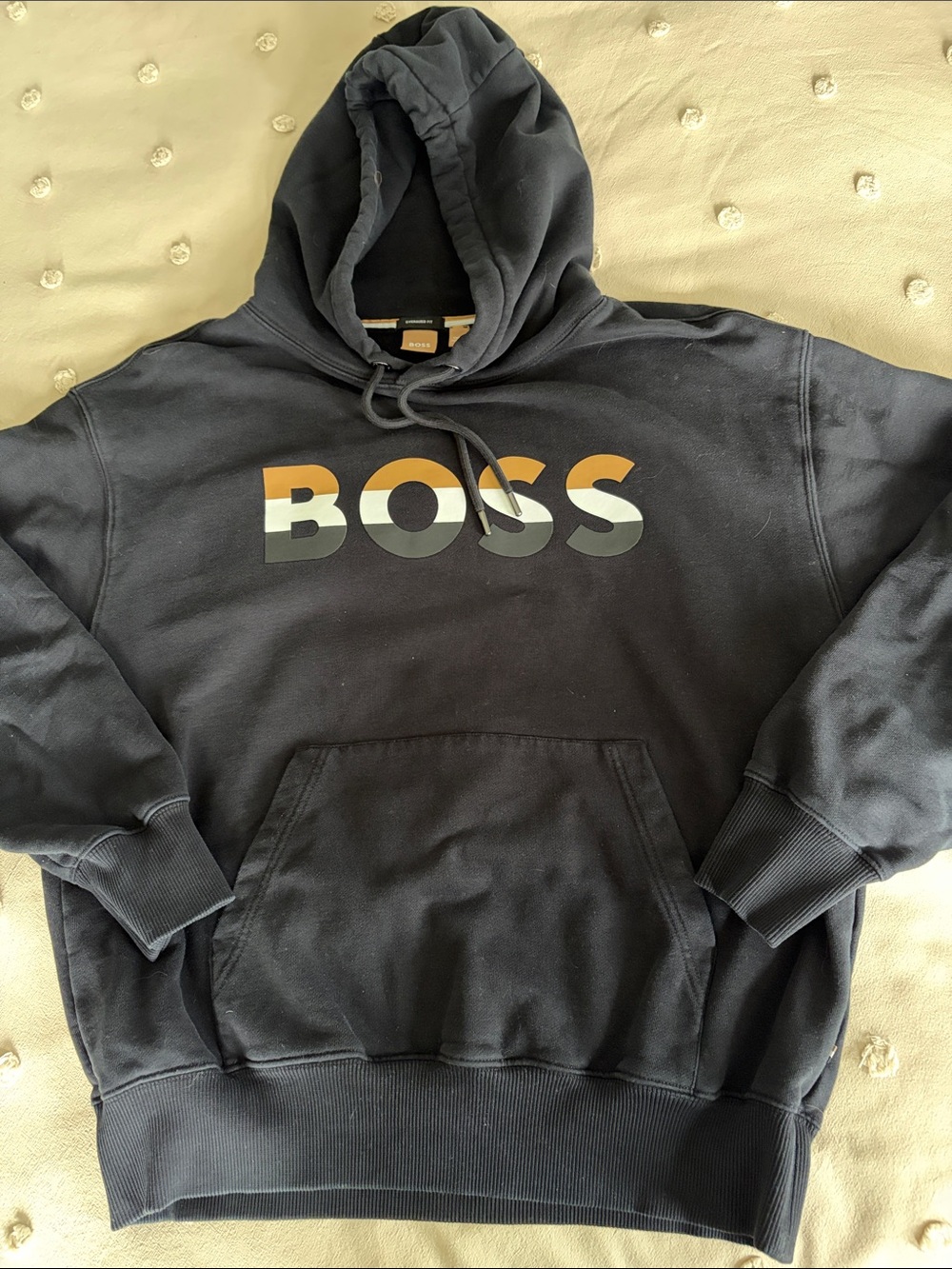 Boss Black Hoodie with Multicolor Logo